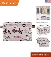 Foldable Canvas Storage Basket Toy Organizer Nursery Kids Shelves Halloween G...