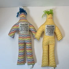 Dammit Dolls Plush Stress Relief Blue Hair Stuffed Multicolor Chevron Pattern