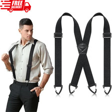 Suspenders for Men Heavy Duty, X Back Hidden Suspender 1.5" Under Clothing