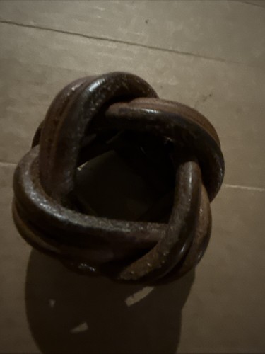 TURKS KNOT Boy Scout Hand Woven Wicker NECKERCHIEF SLIDE Uniform BSA Vintage - Picture 2 of 5