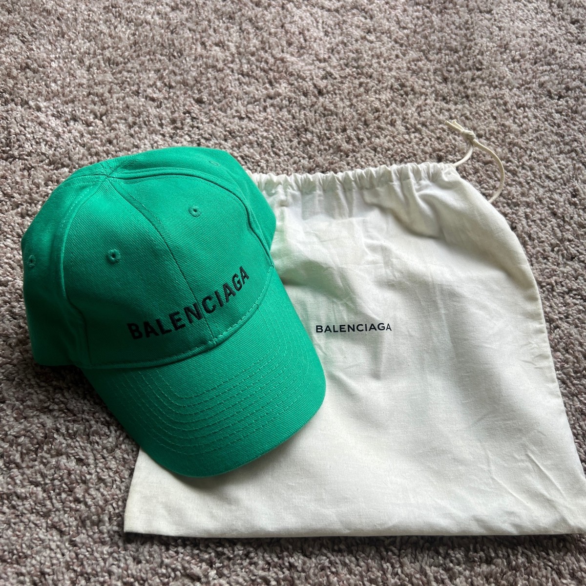 Balenciaga Green Embroidered Logo Baseball Cap – New with Dust Bag