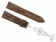 22MM LEATHER WATCH BAND STRAP FOR BULOVA ACCUTRON 96C121 WATCH CLASP LIGHT BROWN