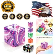 Portable Squishy Stress Cube Fidget Toy - Sensory Relief for Kids  Adults