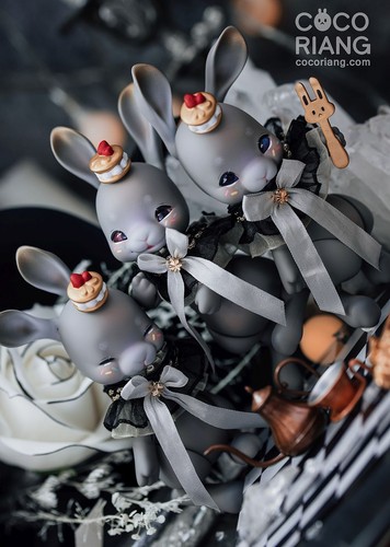COCORiang Argent Tobi Limited RARE Discontinued BJD Animal Rabbit Pet Doll Set