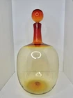 HTF Vintage MCM Blenko Glass 657LL Decanter Tangerine 21.5” W/stopper Marriage