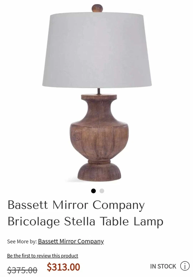 Lámpara de mesa Bassett Mirror L3347TEC Stella para el hogar, marrón Foto 4 de 4