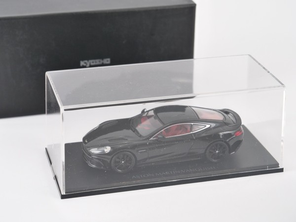 Kyosho 1/43 Aston Martin Vanquish Onyx Black Rennwagen Modellauto-image
