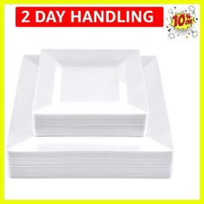Elegant 60-Count Disposable Plate Set: 30 Dinner & 30 Salad - Heavy-Duty Style