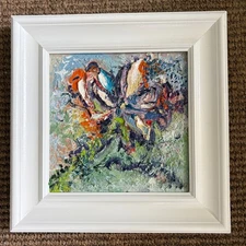 A Simple Flower, Abstract, Original Oil Painting, Van Ness