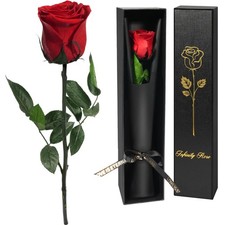 Preserved Flowers Rose Gifts for Women Mom Mothers Day Birthday Valentines Red