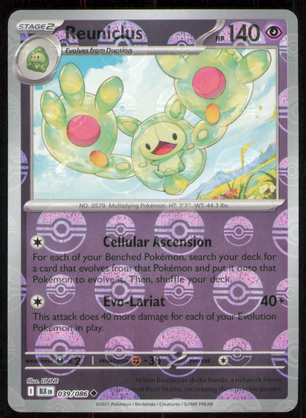 Reuniclus 039/086 Poke Ball S&V Black Bolt Pokemon (English) NM