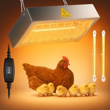 400W Heat Lamp for Chickens, Large Chicken Coop Heater, Adjustable Temp and Heig