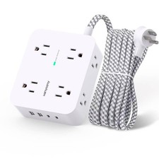 Surge Protector Power Strip - HANYCONY 8 Outlets 4 USB 2 USB C Charging Ports