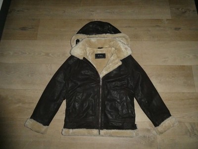 DAVID MOORE Damen ECHT LEDER Jacke mit Kapuze Kunstfell-Futter Gr.38 **NEU** A0
