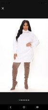 BRAND New Sweatshirt Mini Dress By Fashion Nova 1X White Ivory 🔥