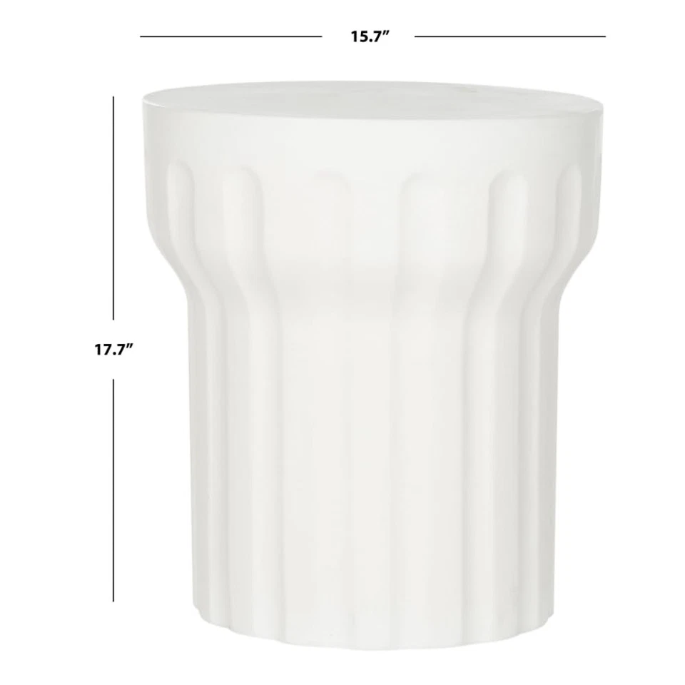 Круглый стол для акцентов Outdoor Collection Vesta Modern из бетона цвета слоновой кости 15,3 дюйма - Изображение 3 из 4