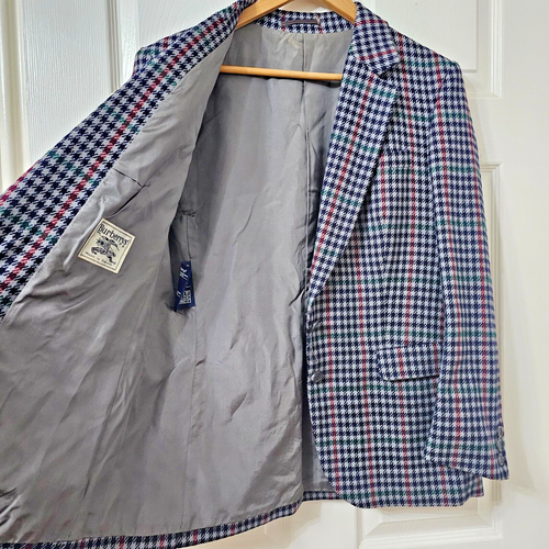Burberrys London Wool Silk Smart Tailored Tweed Blazer Jacket Womens Size 14 Reg - Picture 7 of 7