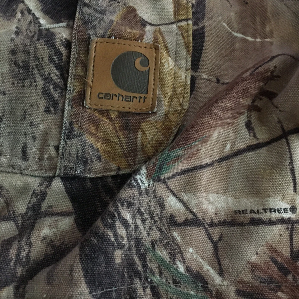 Carhartt Bib Overall Mens 42x32 RealTree Camo Insulated Double Knee Zip R54 CAP - Image 2 of 4
