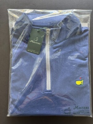 2026 Masters by Peter Millar XL Blue 1/4 Quarter Zip Golf Pullover