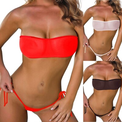 Women Sexy Bikini Mesh Micro Bra Set G String Thong Lingerie Swimwear Underwear
