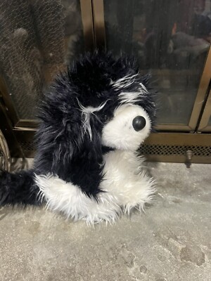 NWT Vintage Wish Pets Black White Dog Stuffed Plush