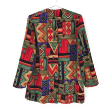 Womens 10 Vintage USA Made N Touch Shirt Jacket Multicolor Geometric Buttons 80s