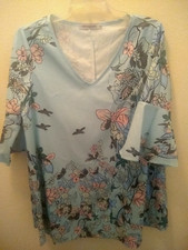 NWOT MISSLOOK Cottage Core Tunic Or Dress Blue Floral Size M