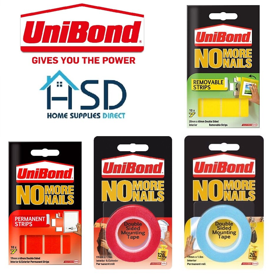 Unibond No More Nails Picture Hanging Strips Double Sided Mounting