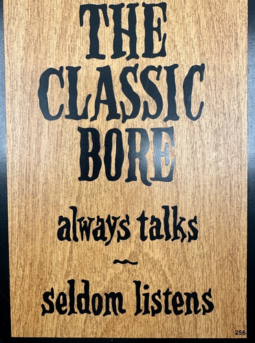 Placa de letrero de madera Mid-Century The Classic Bore Always Talks rara vez escucha - Imagen 7 de 8