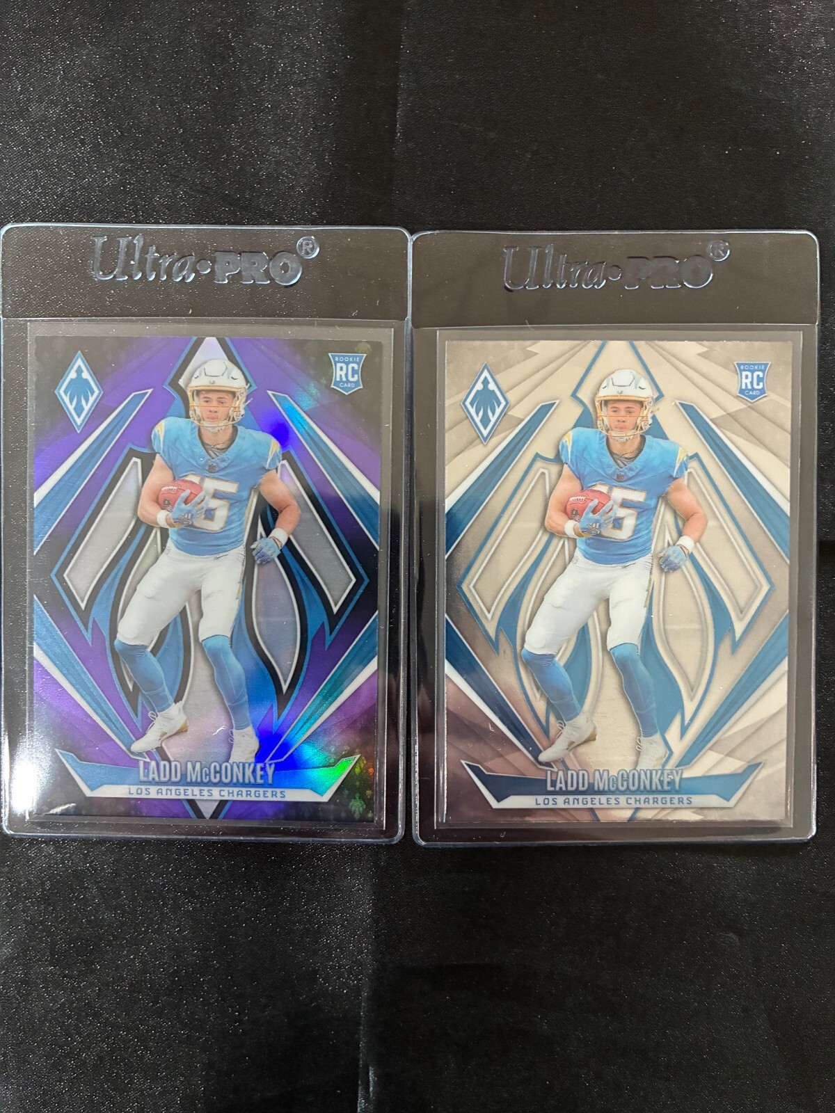 2024 Phoenix Ladd McConkey Purple Fade #216 (RC) with bonus base RC