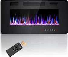 36 Inch Electric Fireplace Inserts, in-Wall Recessed & Wall Mounted,Remote&Timer