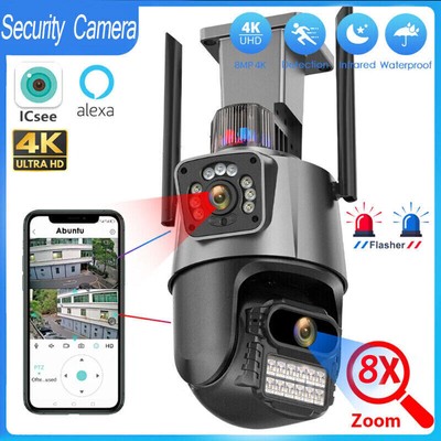 8MP 4K IP Kamera PTZ Wifi Überwachungskamera Dual Lens Security Video Alarm Cam