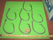 7 Mustad Circle Hook 20/0 Deep Sea Fishing Hooks 39960-DT Shark Tuna Swordfish 