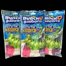 Lot of 3 Zuru Bunch O Balloons 100 Self-Sealing Water Balloons White Pink Purple