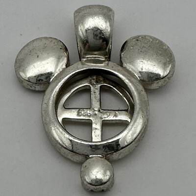 Mickey Mouse flacher Käfig Anhänger Sterlingsilber Halter öffnen schließen Disney versteckt