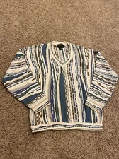 Vintage Tosani Coogi Style Sweater Made in Canada Adult Size M Cotton