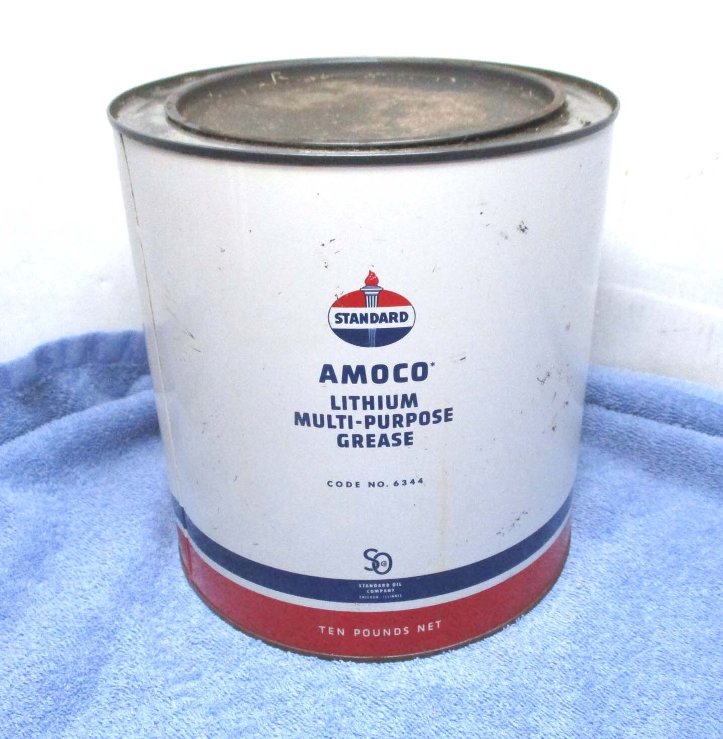 Vintage Amoco Standard Oil Grease Can 1 0 Pound Empty eBay