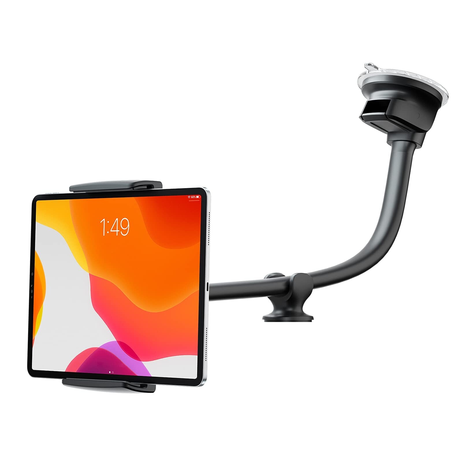 Tablet Car Mount with Suction Cup and Long Gooseneck for Windshield or Dashboard-image