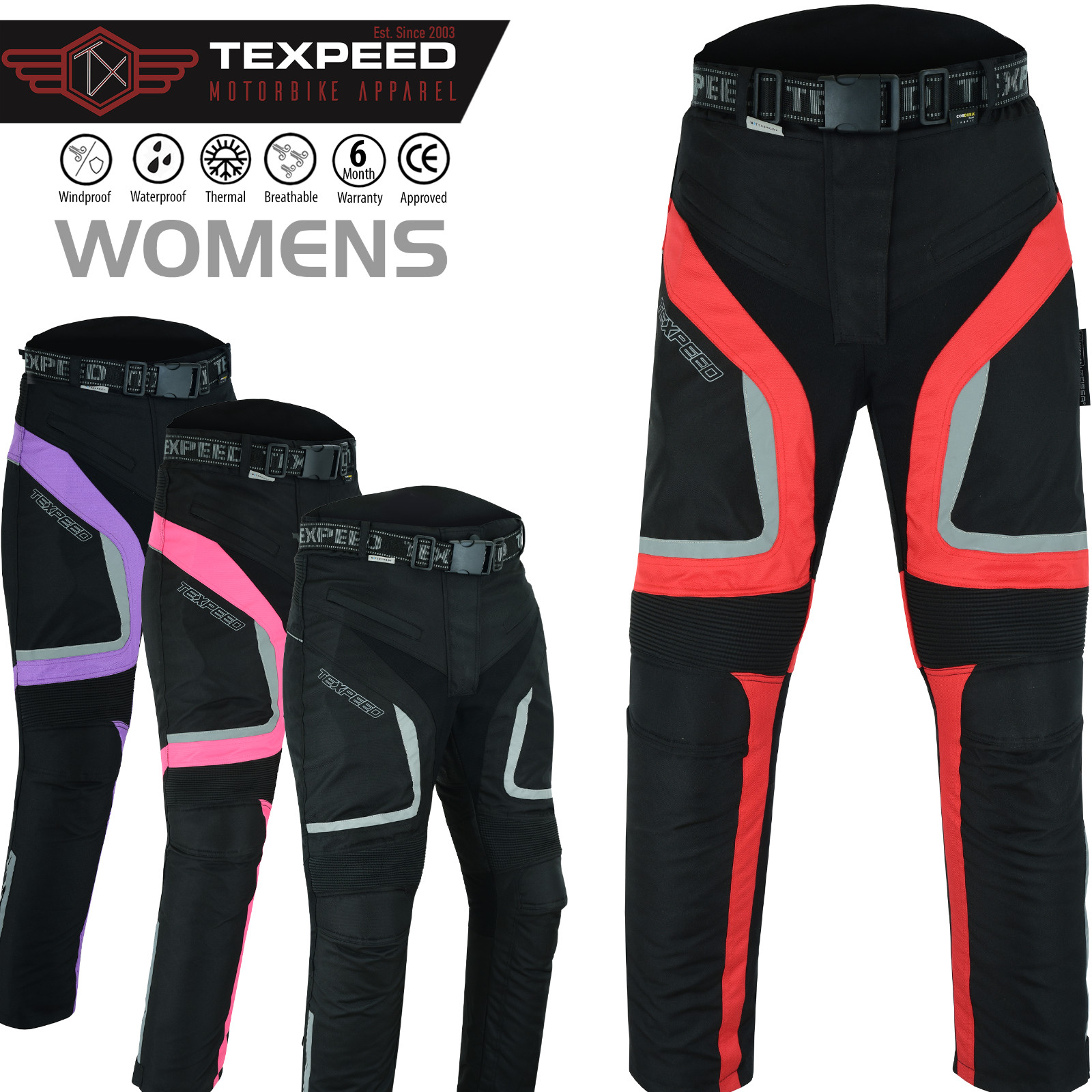 Mujer Moto Pantalones Impermeable Mujer Con Motociclista Armadura Almohadillas