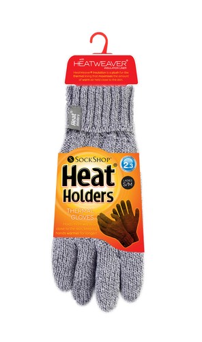Damen Zopfmuster 2,3 tog Heatweaver Thermo Handschuhe von Heat Holders hellgrau - Bild 2 von 2
