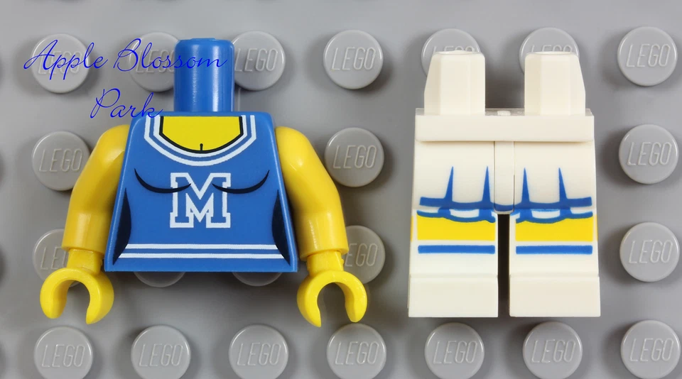 NEW Lego Cheerleader MINIFIG TORSO LEG SET Series 1 Blue Top White Yellow Skirt - Image 4 of 4