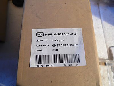 Harting 09672255604, Sub-D Steckverbinder Lötanschluss 25-p, Neu OVP 100 Stück