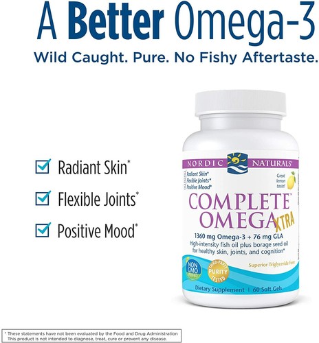 NORDIC NATURALS, COMPLETE OMEGA XTRA 60 Wechkapseln SUPER PREIS - Bild 2 von 3