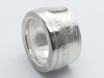 Anello con monete Africa Krugerrand argento fine 999 misura da 62 a 76 anelli con monete anello