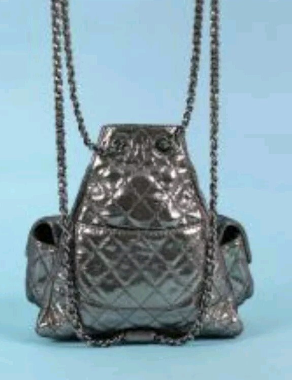 Authentic Chanel Mini Metalic Silver Split Zip Ba… - image 4