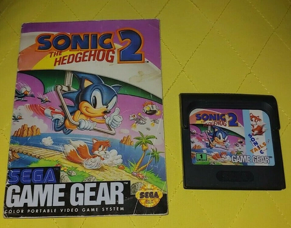 Sonic the Hedgehog 2 &amp;amp; Manual Game Gear AUTHENTIC Sega GameGear Tested Working