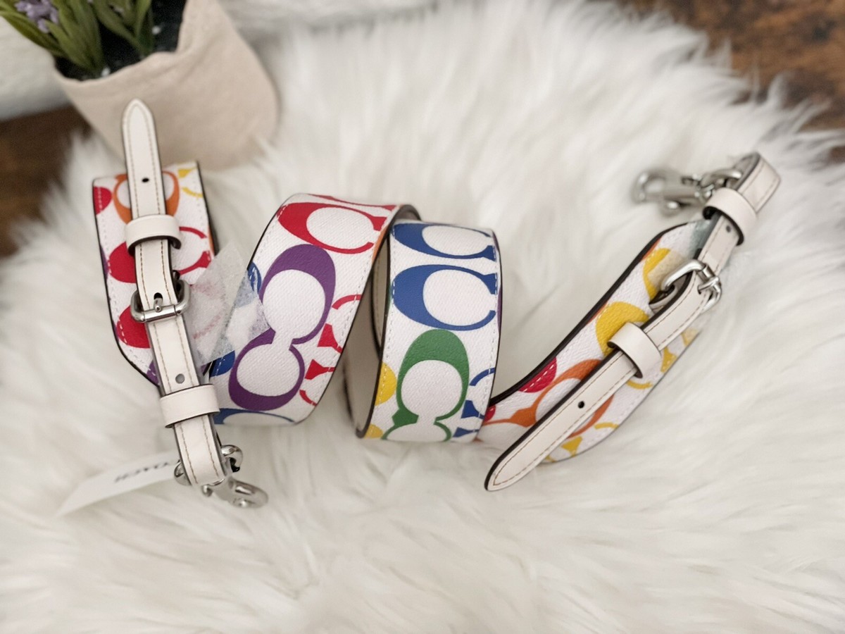 NWT Coach Strap In Rainbow Signature Canvas CJ952 | eBay