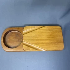 Wooden Ashtray Cup Holder Cigar Box