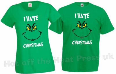 *** Grinch ''I Hate Christmas'' lustige Weihnachts-T-Shirts (männlich und weiblich) FOTL ***