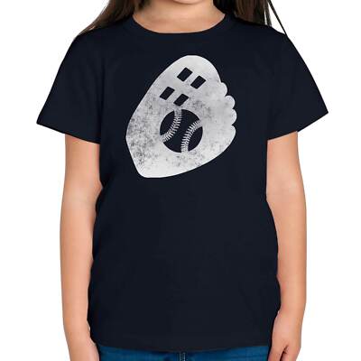 BASEBALL HANDSCHUH DISTRESSED PRINT KINDER T-SHIRT VINTAGE STYLE DESIGN TOP BALL GESCHENK